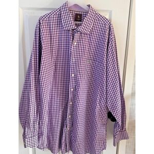 TAILORBYRD Mens 4XL Purple Gingham Check LS Button Down Shirt 100% Cotton BxPP